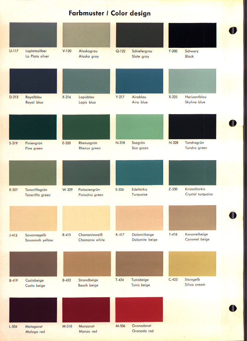 1970 Chevelle Color Chart