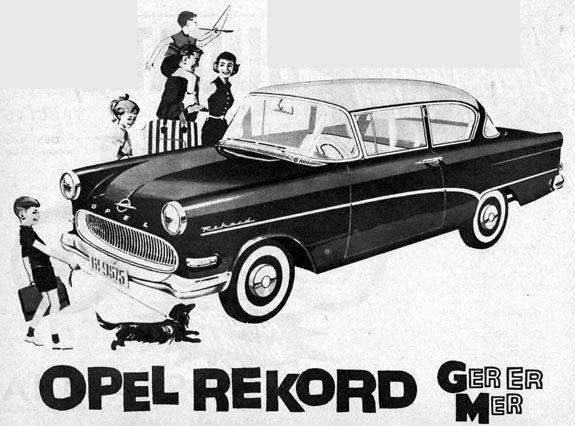 OPEL Rekord Olympia - Swedish ad in 50's motoring magazine